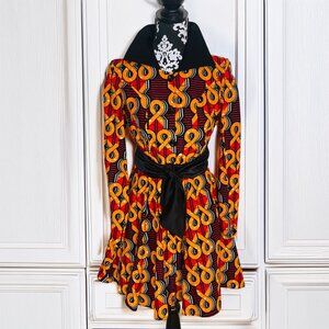 African Print Dress Dashiki Traditional Tailored Ankara Midi Dress